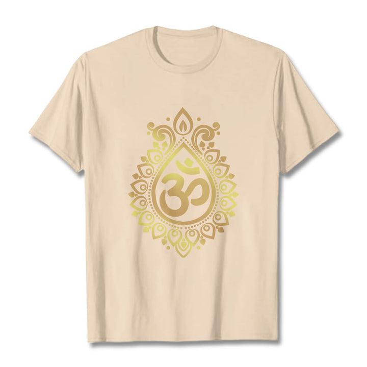 Buddha Stones Water Drop OM Design Tee T-shirt - Bisque - 2XL - image 9