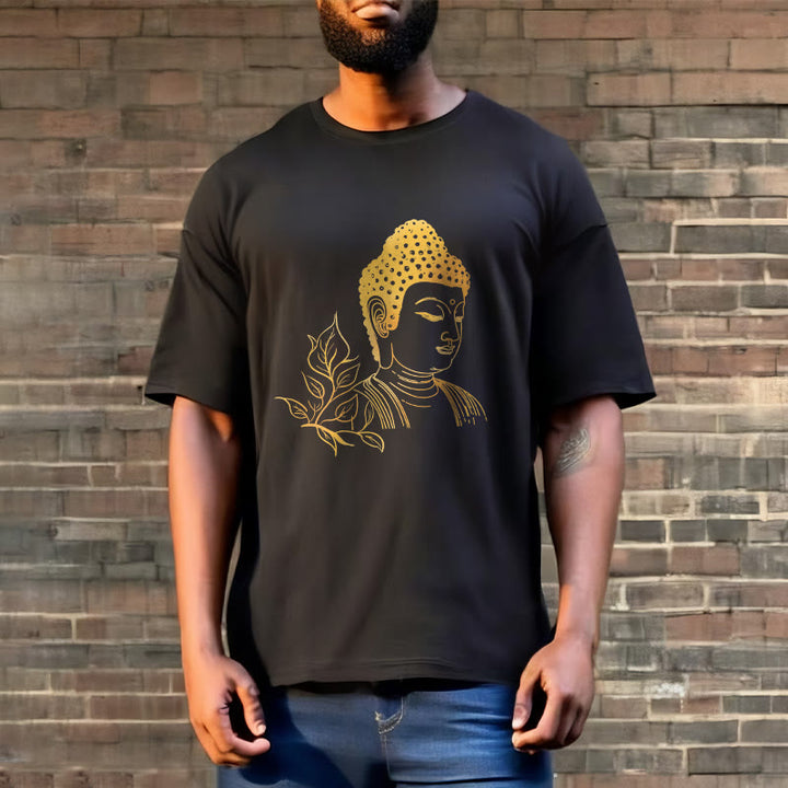 Buddha Stones Golden Leaves Meditation Buddha Tee T-shirt - image 3