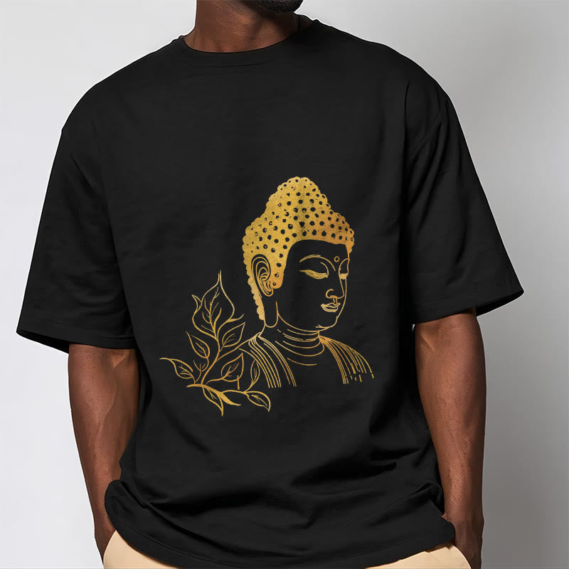 Buddha Stones Golden Leaves Meditation Buddha Tee T-shirt - image 2