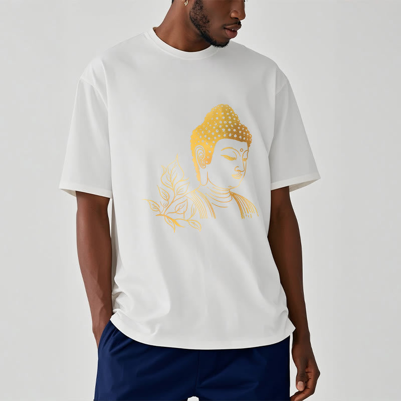 Buddha Stones Golden Leaves Meditation Buddha Tee T-shirt - image 7