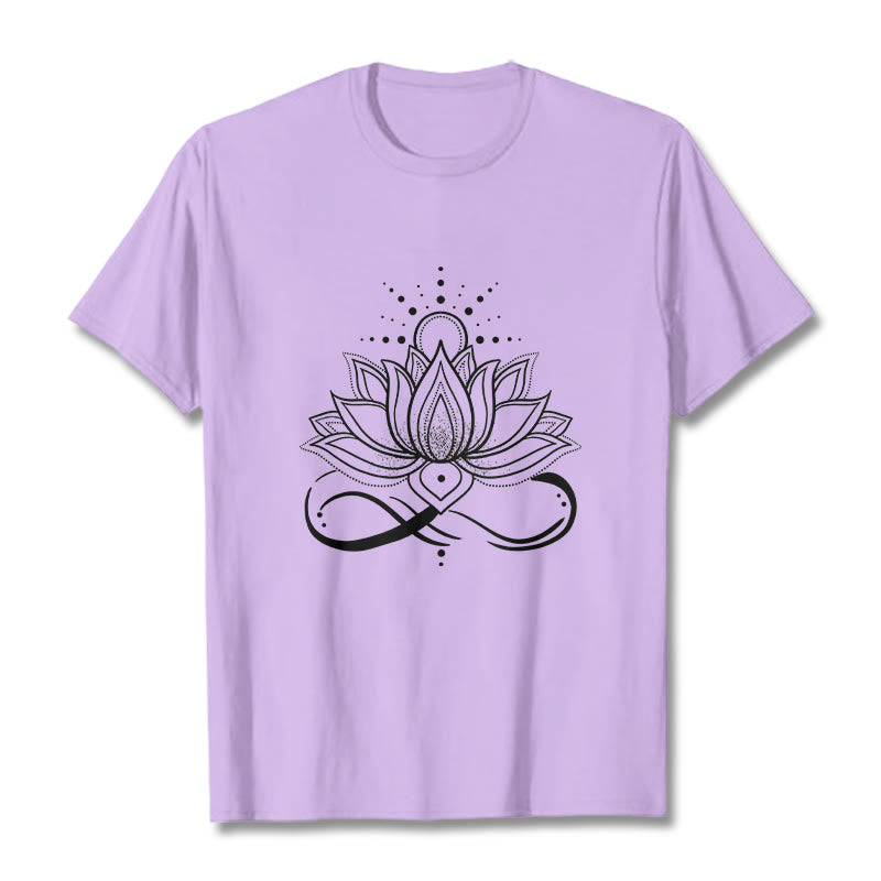 Buddha Stones Lotus Flower Sun Design Tee T-shirt - Plum - 2XL - image 17