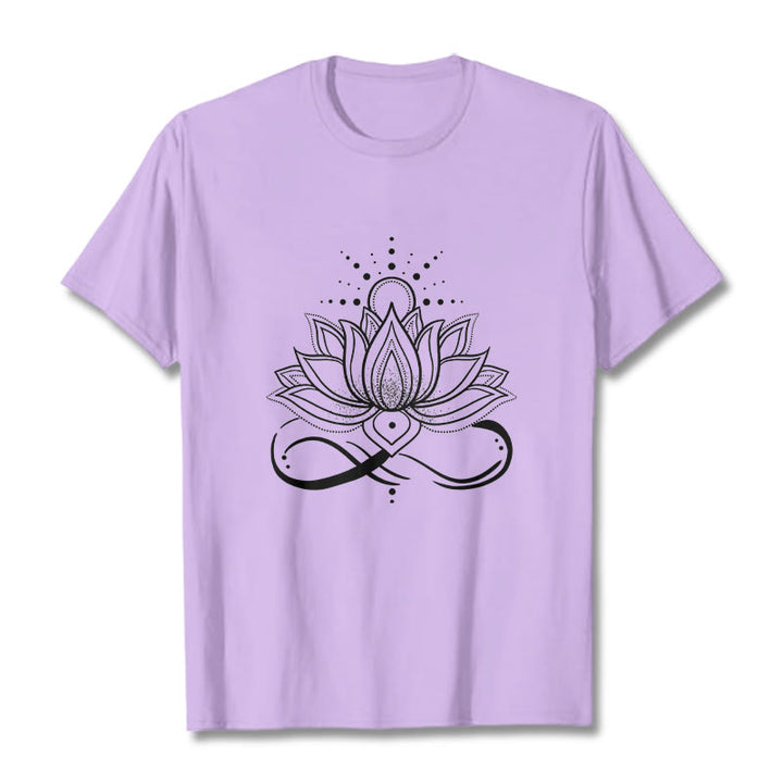 Buddha Stones Lotus Flower Sun Design Tee T-shirt - Plum - 2XL - image 17