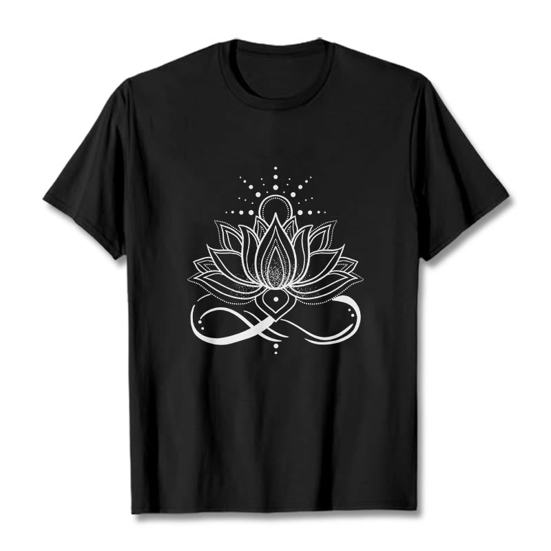 Buddha Stones Lotus Flower Sun Design Tee T-shirt - Black - 2XL - image 4