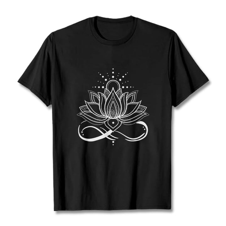 Buddha Stones Lotus Flower Sun Design Tee T-shirt - Black - 2XL - image 4