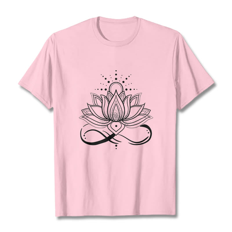 Buddha Stones Lotus Flower Sun Design Tee T-shirt - LightPink - 2XL - image 13