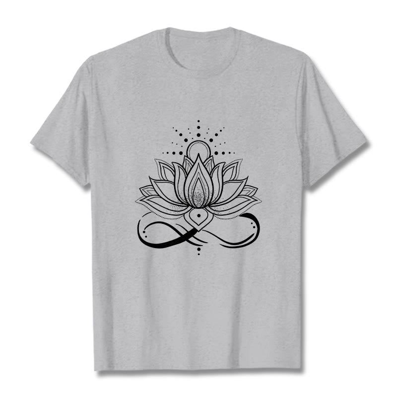 Buddha Stones Lotus Flower Sun Design Tee T-shirt - LightGrey - 2XL - image 20