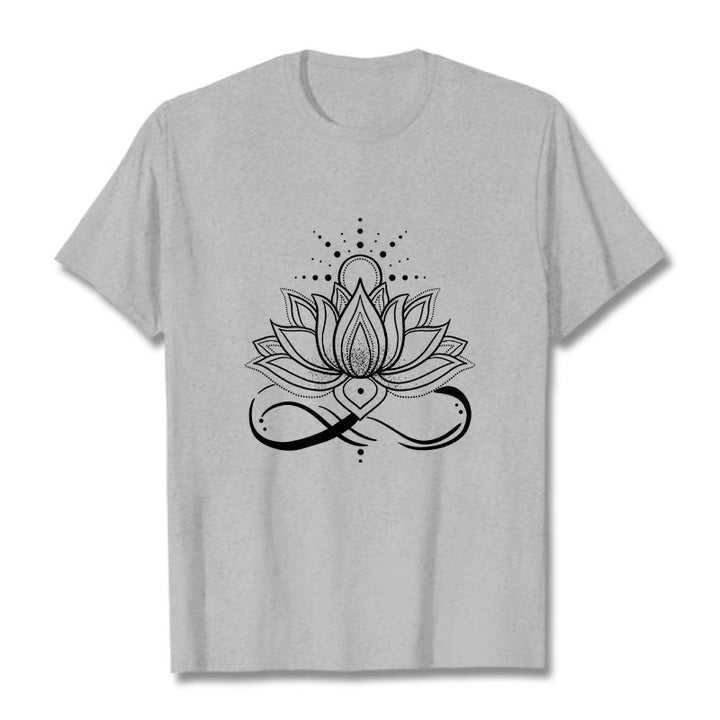 Buddha Stones Lotus Flower Sun Design Tee T-shirt - LightGrey - 2XL - image 20
