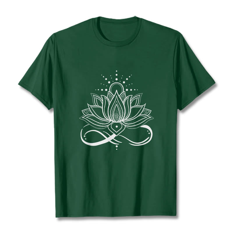 Buddha Stones Lotus Flower Sun Design Tee T-shirt - ForestGreen - 2XL - image 1