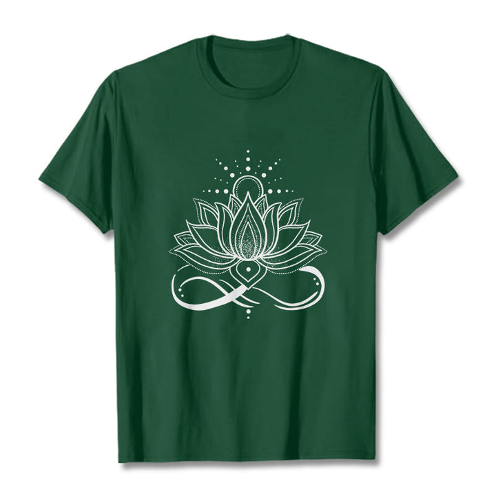 Buddha Stones Lotus Flower Sun Design Tee T-shirt - ForestGreen - 2XL - image 1