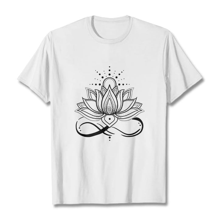 Buddha Stones Lotus Flower Sun Design Tee T-shirt - White - 2XL - image 8