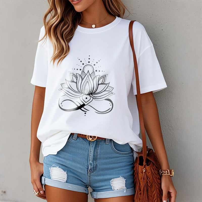 Buddha Stones Lotus Flower Sun Design Tee T-shirt - image 10
