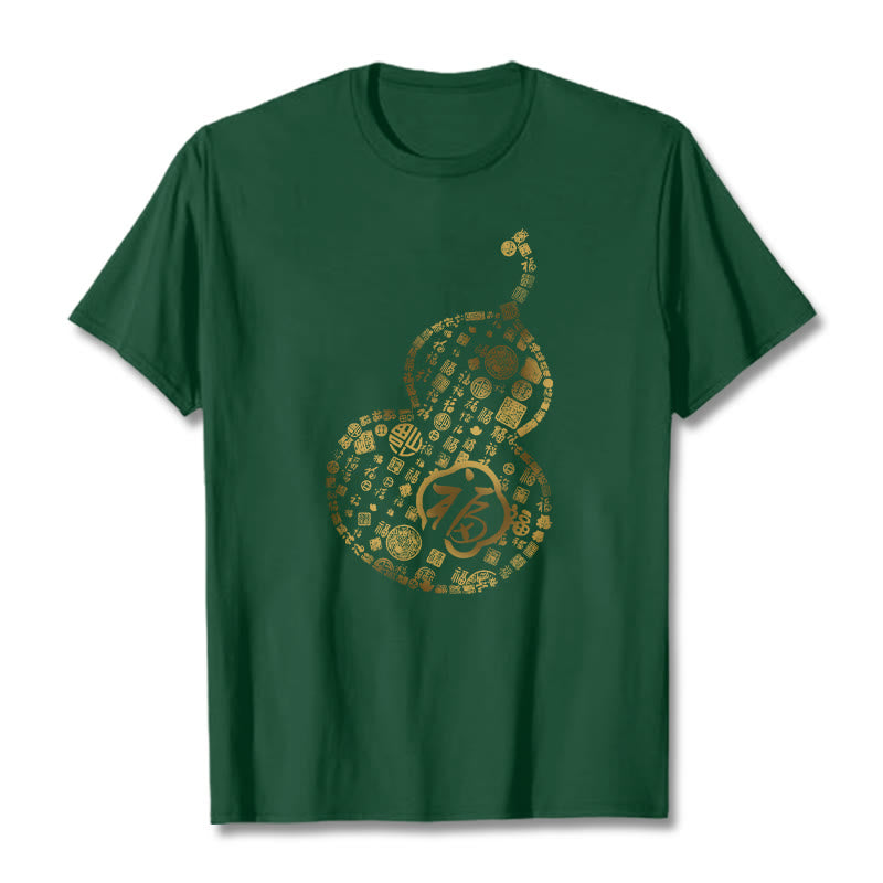 Buddha Stones Gourd Fu Character Design Tee T-shirt - ForestGreen - 2XL - image 11
