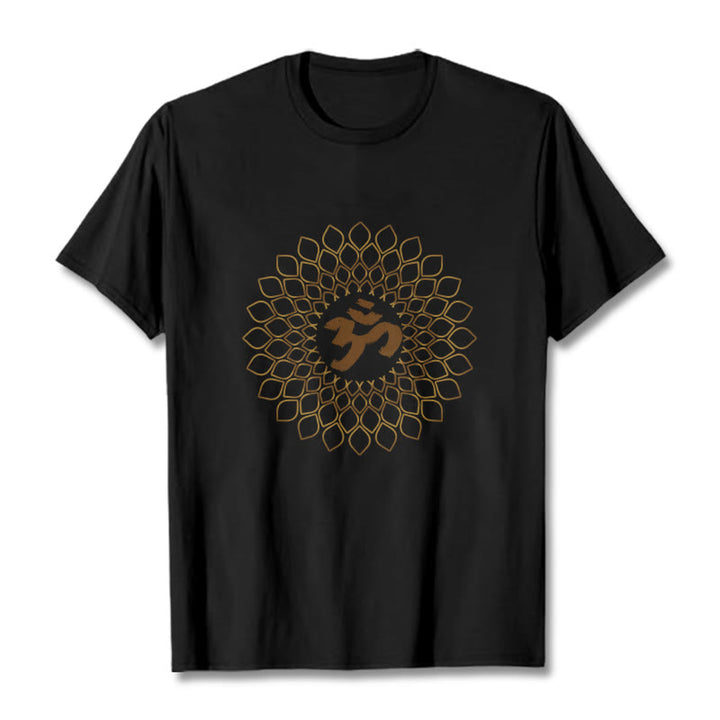 Buddha Stones Rhombus OM Design Tee T-shirt - Black - 2XL - image 5