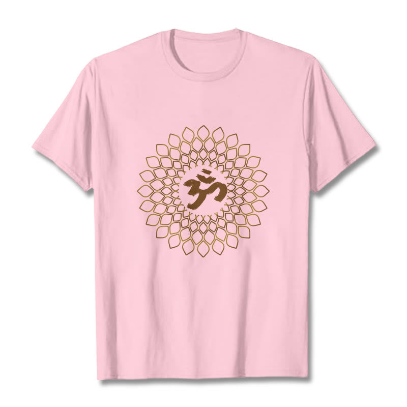 Buddha Stones Rhombus OM Design Tee T-shirt - LightPink - 2XL - image 13