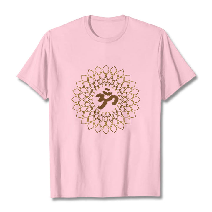 Buddha Stones Rhombus OM Design Tee T-shirt - LightPink - 2XL - image 13