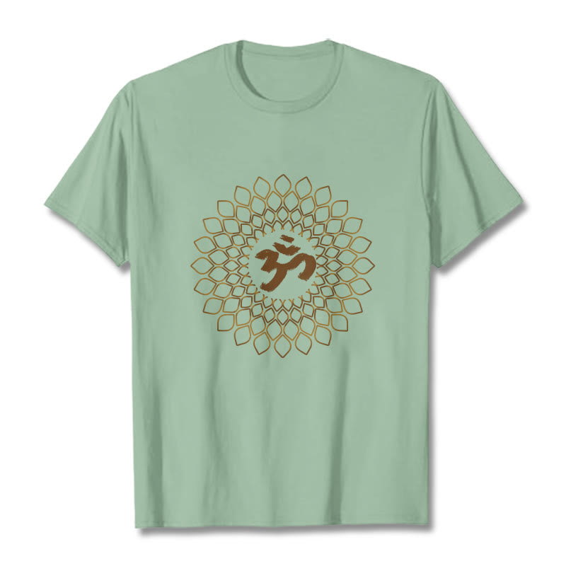 Buddha Stones Rhombus OM Design Tee T-shirt - PaleGreen - 2XL - image 15