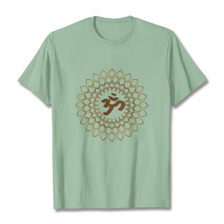 Buddha Stones Rhombus OM Design Tee T-shirt - PaleGreen - 2XL - image 15