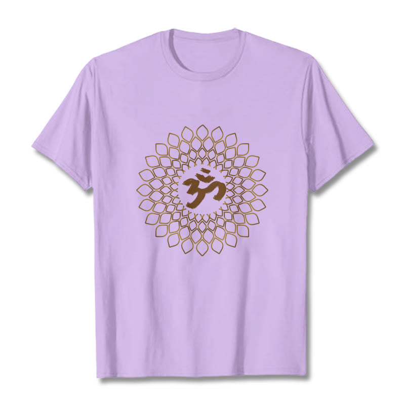 Buddha Stones Rhombus OM Design Tee T-shirt - Plum - 2XL - image 17
