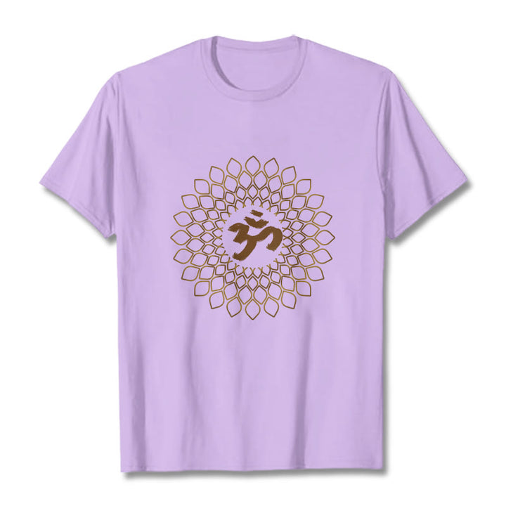 Buddha Stones Rhombus OM Design Tee T-shirt - Plum - 2XL - image 17