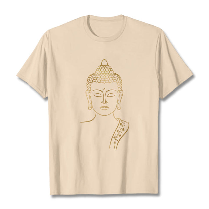 Buddha Stones Golden Buddha In Deep Meditation Tee T-shirt - Bisque - 2XL - image 11
