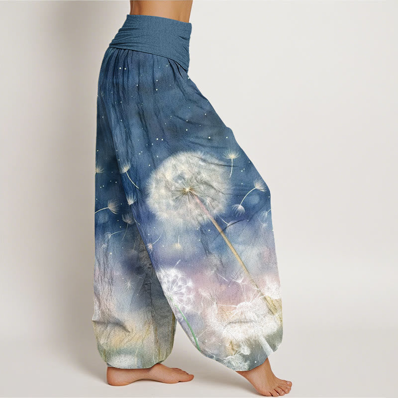 Buddha Stones Casual Dandelion Pattern Women's Elastic Waist Harem Pants - image 7