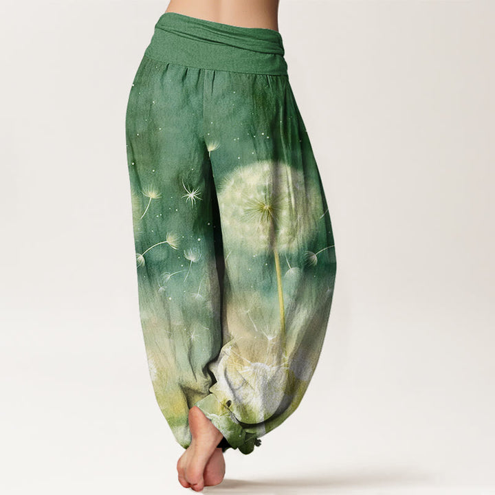 Buddha Stones Casual Dandelion Pattern Women's Elastic Waist Harem Pants - image 9