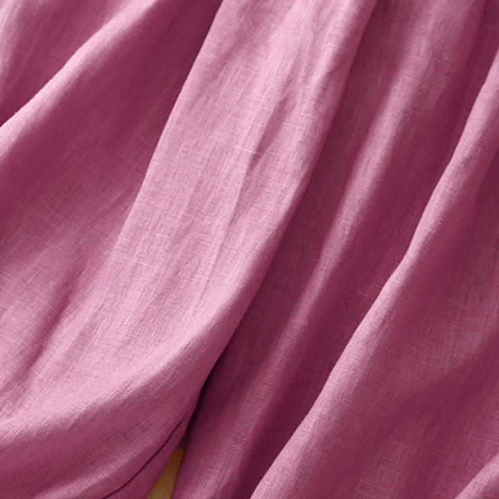 Buddha Stones Summer Commute Pure Color Women's Cotton Ankle-Length Pants With Pockets