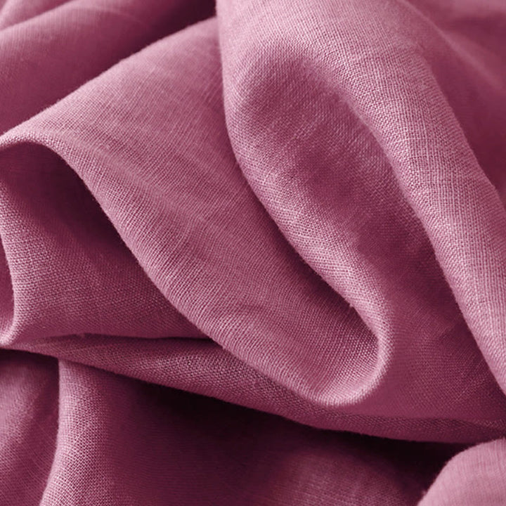 Buddha Stones Summer Commute Pure Color Women's Cotton Ankle-Length Pants With Pockets