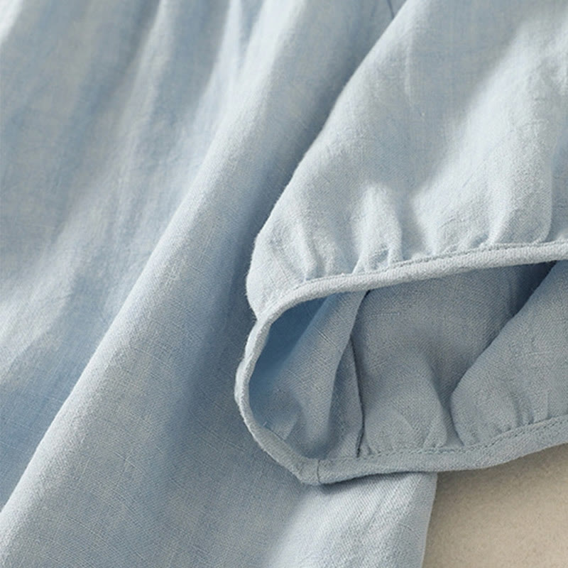 Buddha Stones Casual Summer Plain Crew Neck Cotton Women's Short Sleeve T-Shirt