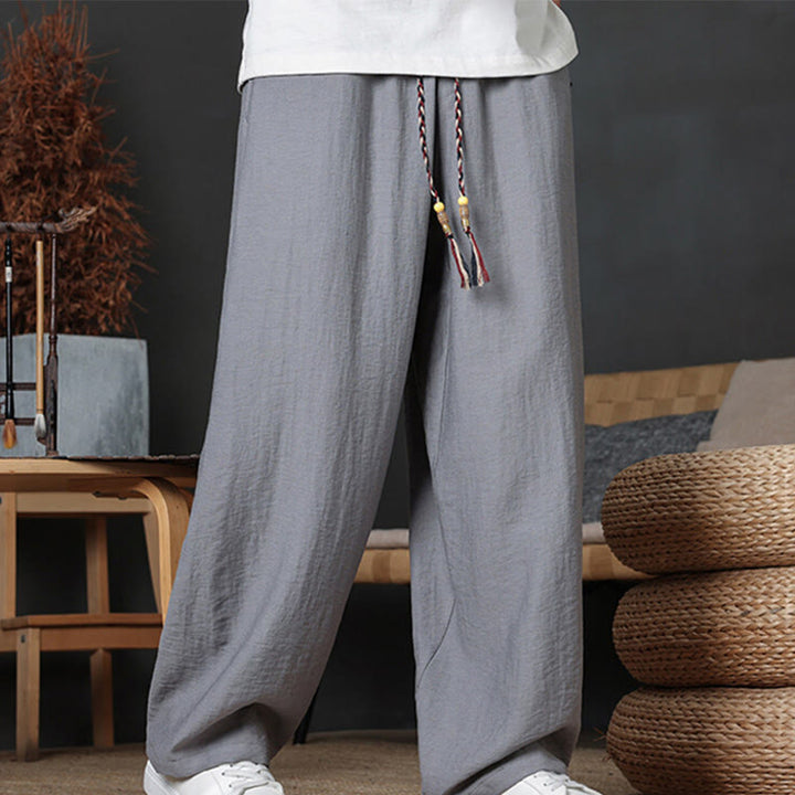 Buddha Stones Casual Plain Color Drawstring Design Men's Pants With Pockets - Gray - US/UK/AU46,EU56 (5XL) - image 19