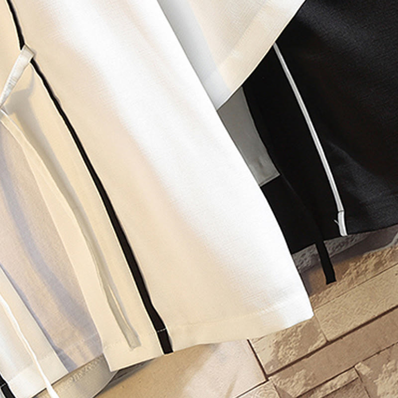 Buddha Stones Embroidery Dragon Phoenix Auspicious Cloud Waves Leaves Cranes Open Front Jacket Men's Kimono - image 35