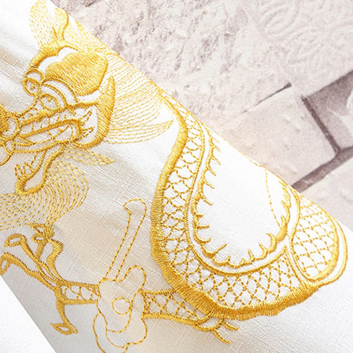 Buddha Stones Embroidery Dragon Phoenix Auspicious Cloud Waves Leaves Cranes Open Front Jacket Men's Kimono - image 23