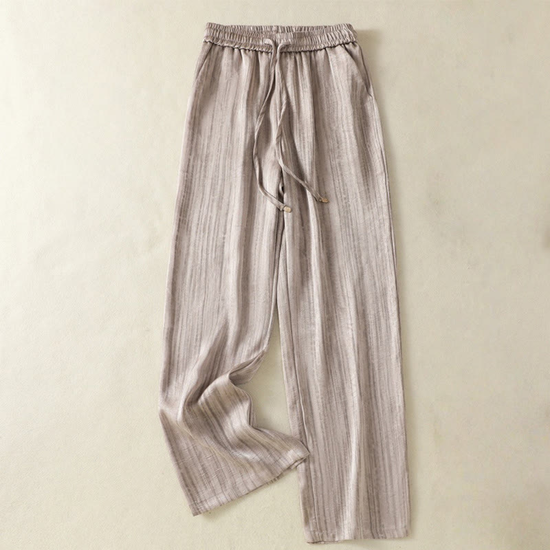 Buddha Stones Artistic Casual Vertical Lines Pattern Drawstring Ankle-length Women's Pants With Pockets - RosyBrown - US8-10,UK/AU12-14,EU40-42 (2XL) - image 18