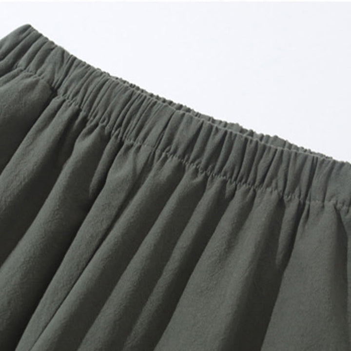 Buddha Stones 2Pcs Tang Suit Frog-Button Design Shirt Pants With Pockets Men's Cotton Linen Meditation Cloth Set - image 10