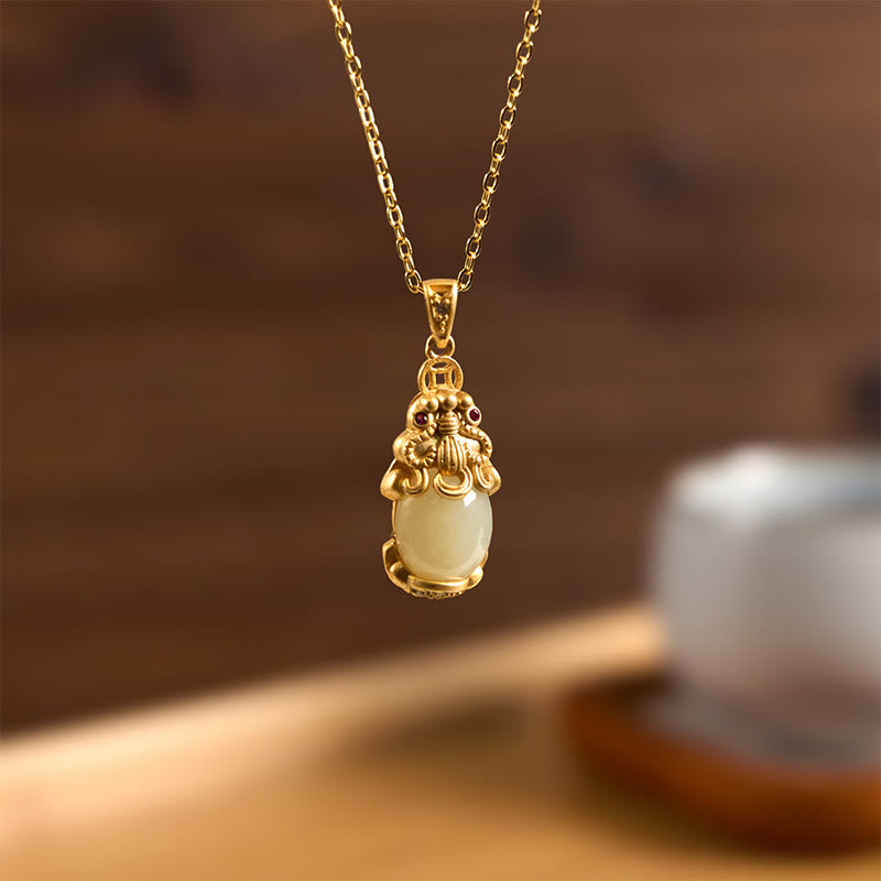 Buddha Stones White Jade PiXiu Wealth Luck Chain Necklace Pendant - image 3