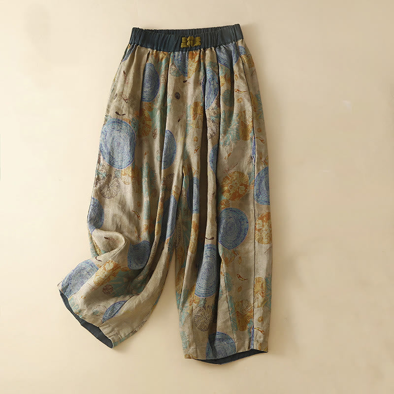 Buddha Stones Retro Casual Chinese Frog-Button Design Women's Harem Pants With Pockets - SteelBlue - US8-10,UK/AU12-14,EU40-42 (2XL) - image 7