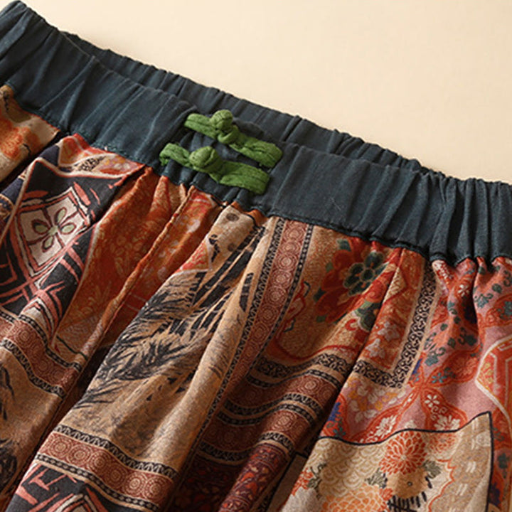 Buddha Stones Retro Casual Chinese Frog-Button Design Women's Harem Pants With Pockets - image 16