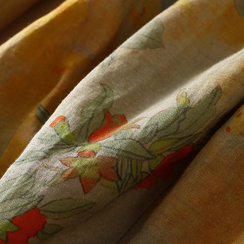 Buddha Stones Retro Casual Chinese Frog-Button Design Women's Harem Pants With Pockets - image 3