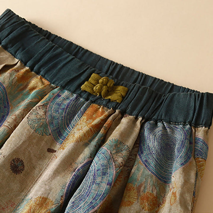 Buddha Stones Retro Casual Chinese Frog-Button Design Women's Harem Pants With Pockets - image 9