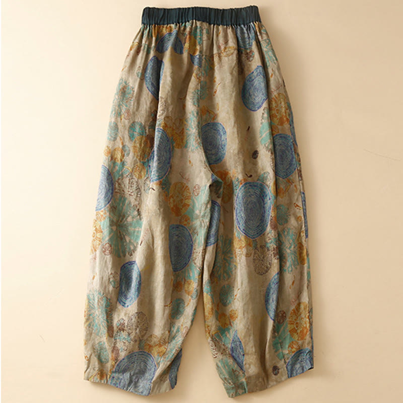 Buddha Stones Retro Casual Chinese Frog-Button Design Women's Harem Pants With Pockets - image 8