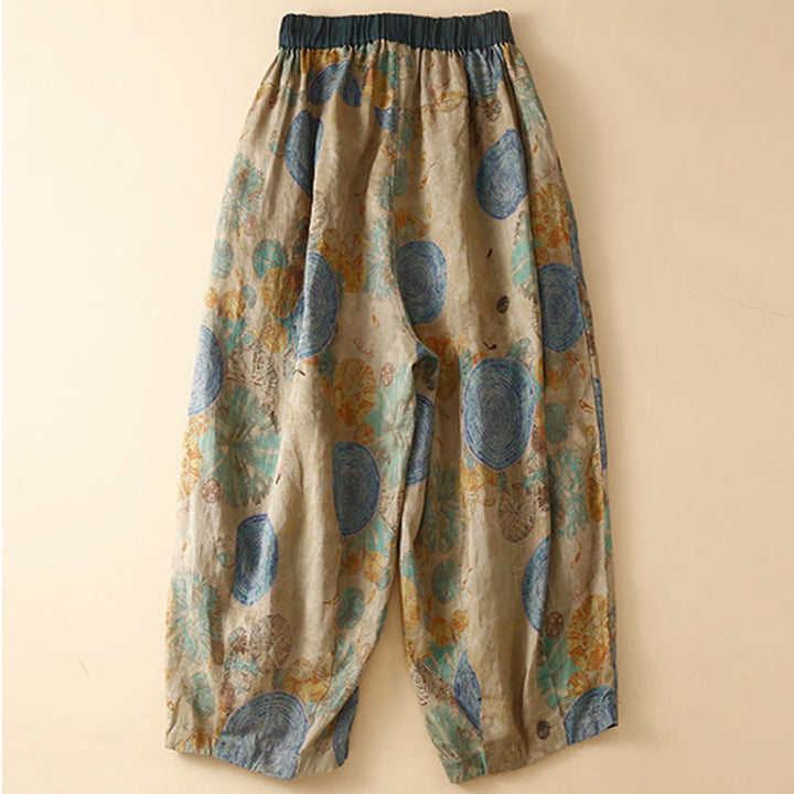 Buddha Stones Retro Casual Chinese Frog-Button Design Women's Harem Pants With Pockets - image 8