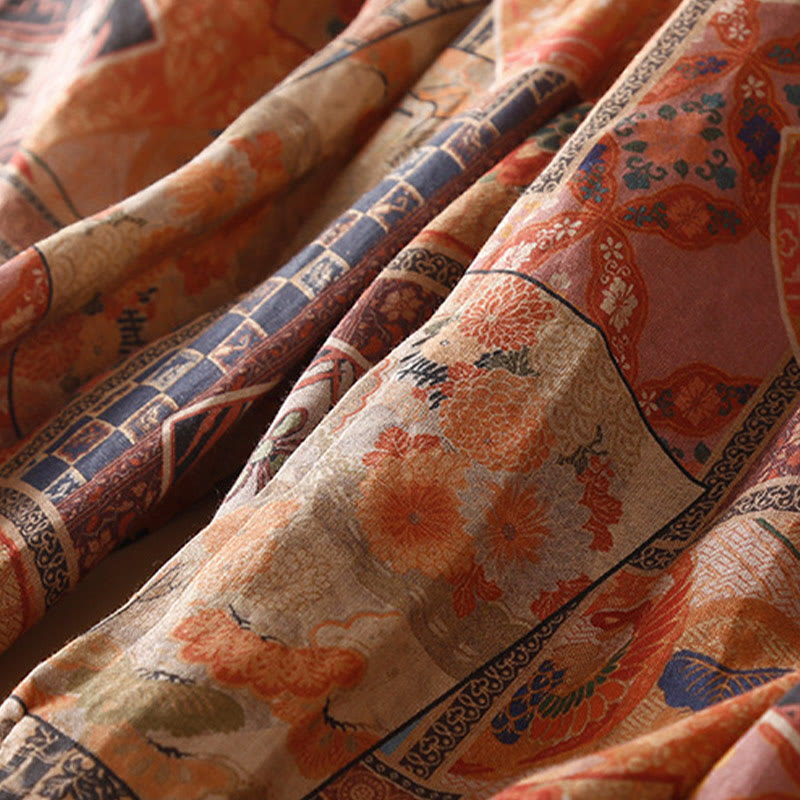 Buddha Stones Retro Casual Chinese Frog-Button Design Women's Harem Pants With Pockets - image 19