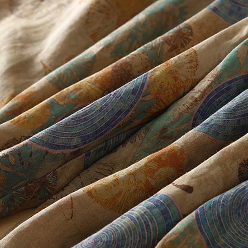 Buddha Stones Retro Casual Chinese Frog-Button Design Women's Harem Pants With Pockets - image 12