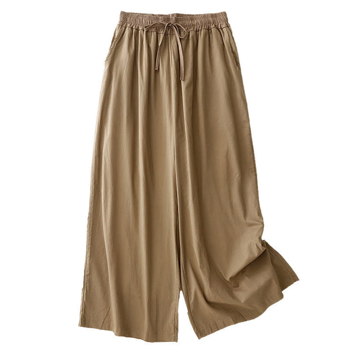 Buddha Stones Artistic Color Contrast Drawstring Women's Wide Leg Pants With Pockets - image 15