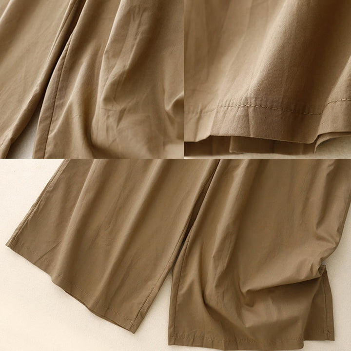 Buddha Stones Artistic Color Contrast Drawstring Women's Wide Leg Pants With Pockets - image 14