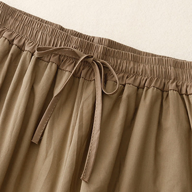 Buddha Stones Artistic Color Contrast Drawstring Women's Wide Leg Pants With Pockets - image 9