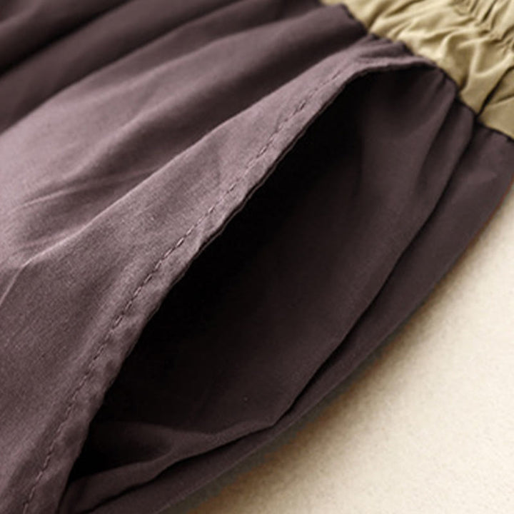 Buddha Stones Artistic Color Contrast Drawstring Women's Wide Leg Pants With Pockets - image 22