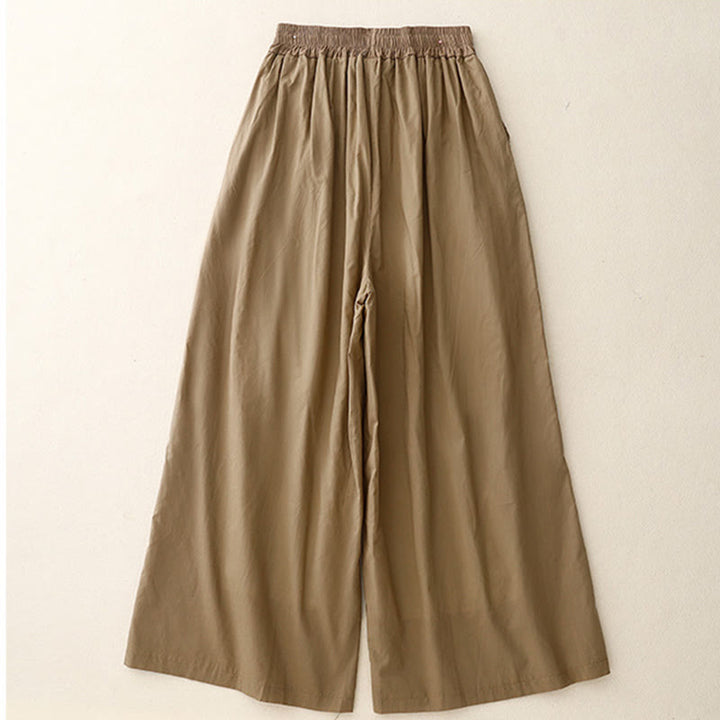 Buddha Stones Artistic Color Contrast Drawstring Women's Wide Leg Pants With Pockets - image 8