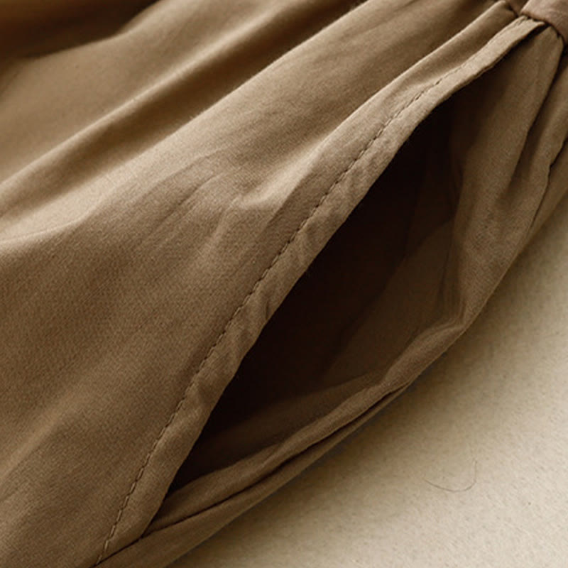 Buddha Stones Artistic Color Contrast Drawstring Women's Wide Leg Pants With Pockets - image 11