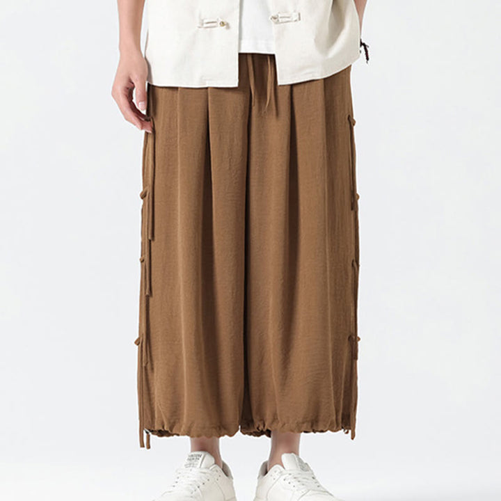 Buddha Stones Casual Loose Lanyard Design Waist Rope Men's 7-8 Length Spandex Pants With Pockets - Peru - US/UK/AU46,EU56 (5XL) - image 33